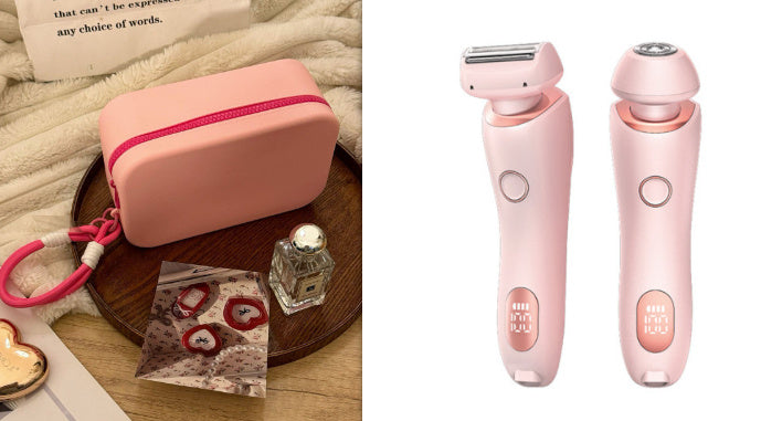 2 In 1 Hair Removal Epilator USB Rechargeable Trimmer Women Body Razor Face Leg Armpit