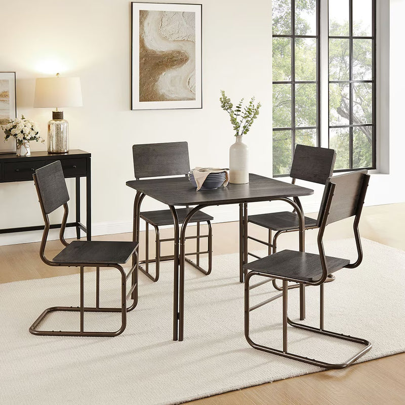 5-Piece Wood Table  4 Chairs,Modern Dining Table Furniture Set For Home, Kitchen,