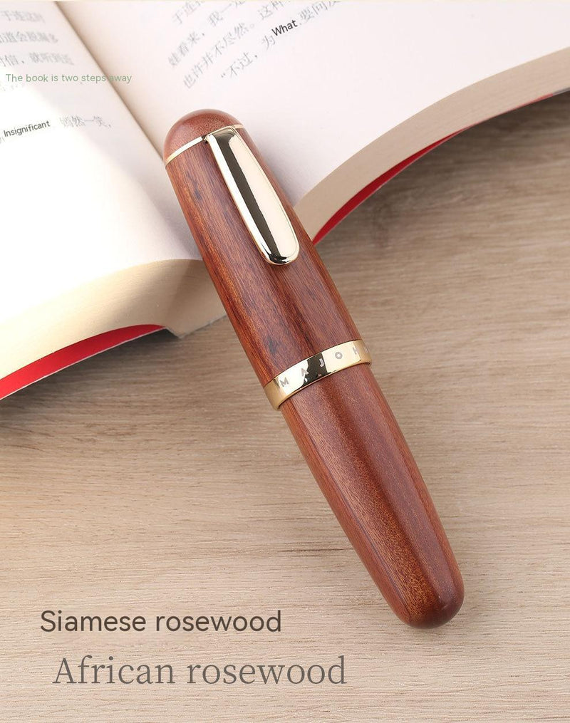 Solid Wood Ink Pen Fine Tip Cute Chubby Short Pen