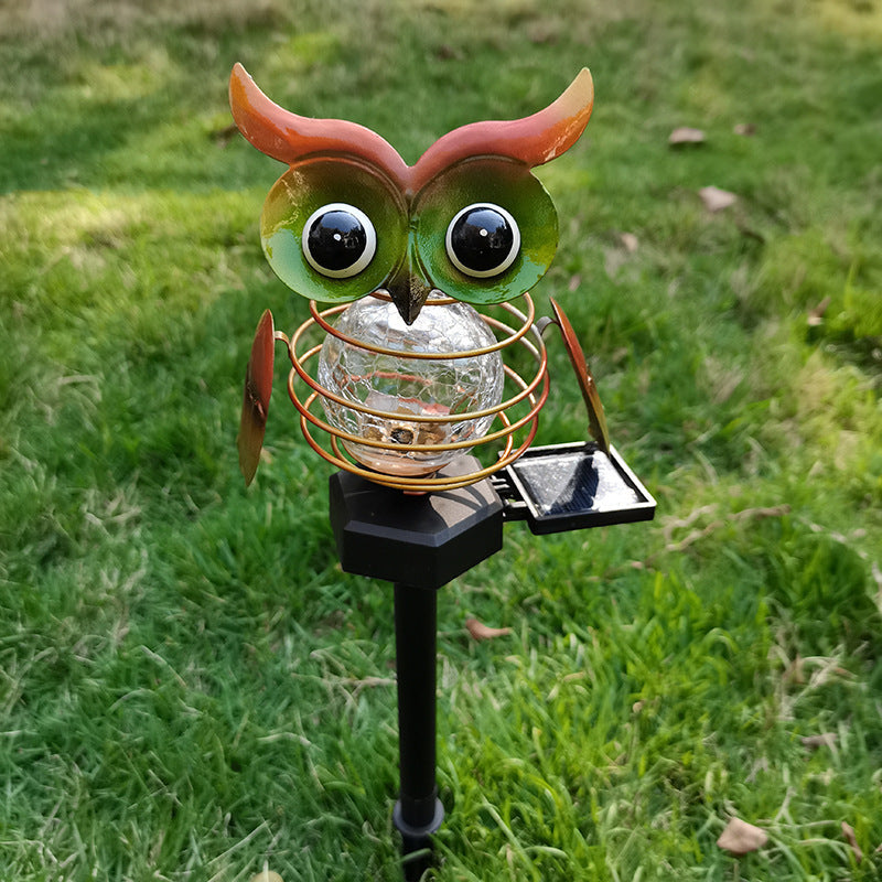 Solar Owl Lawn Lamp Outdoor Waterproof LED Garden Pathway Lighting Night Light Energy Saving