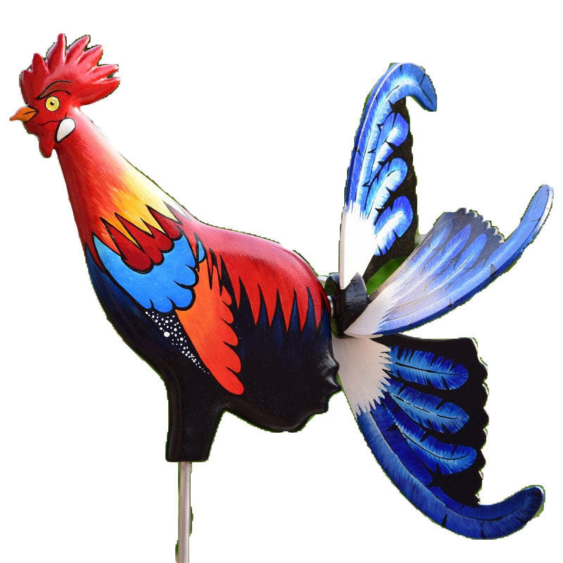 Rooster Windmill Garden Courtyard Farm Decor Waterproof Yard Statue Vivid Sculpture Handmade