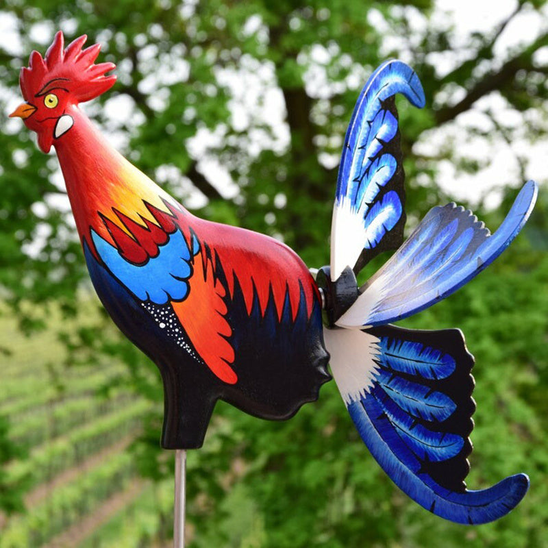 Rooster Windmill Garden Courtyard Farm Decor Waterproof Yard Statue Vivid Sculpture Handmade