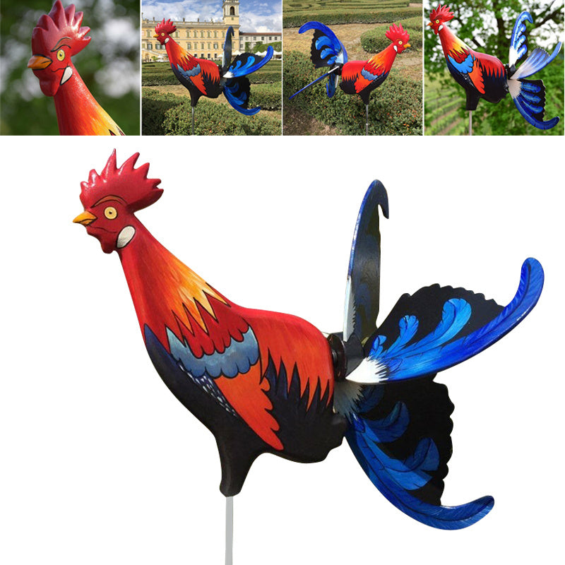 Rooster Windmill Garden Courtyard Farm Decor Waterproof Yard Statue Vivid Sculpture Handmade