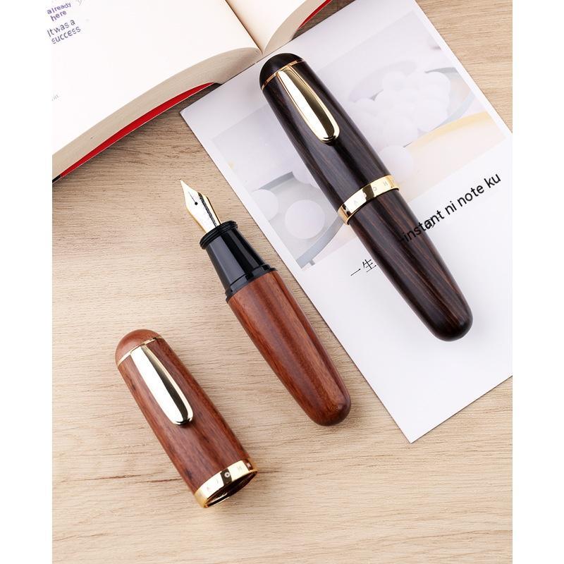 Solid Wood Ink Pen Fine Tip Cute Chubby Short Pen