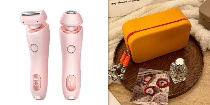 2 In 1 Hair Removal Epilator USB Rechargeable Trimmer Women Body Razor Face Leg Armpit