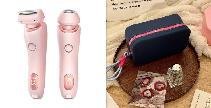 2 In 1 Hair Removal Epilator USB Rechargeable Trimmer Women Body Razor Face Leg Armpit