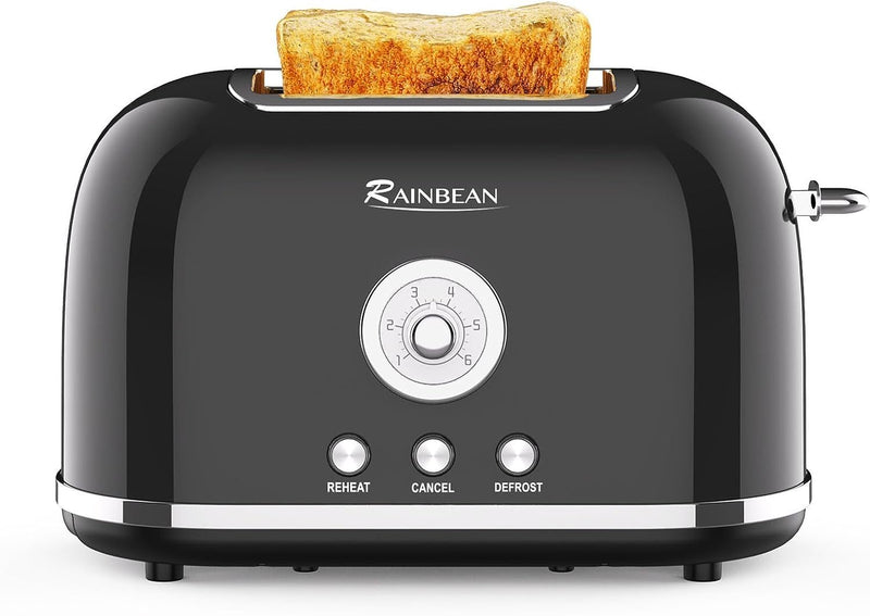 Toaster 2 Slice Retro Toaster Stainless Steel With 6 Bread Shade Settings And Bagel