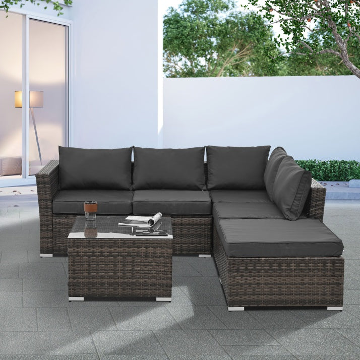 Patio Furniture, Outdoor Furniture, Seasonal PE Wicker Furniture, 4 Set Wicker Furniture