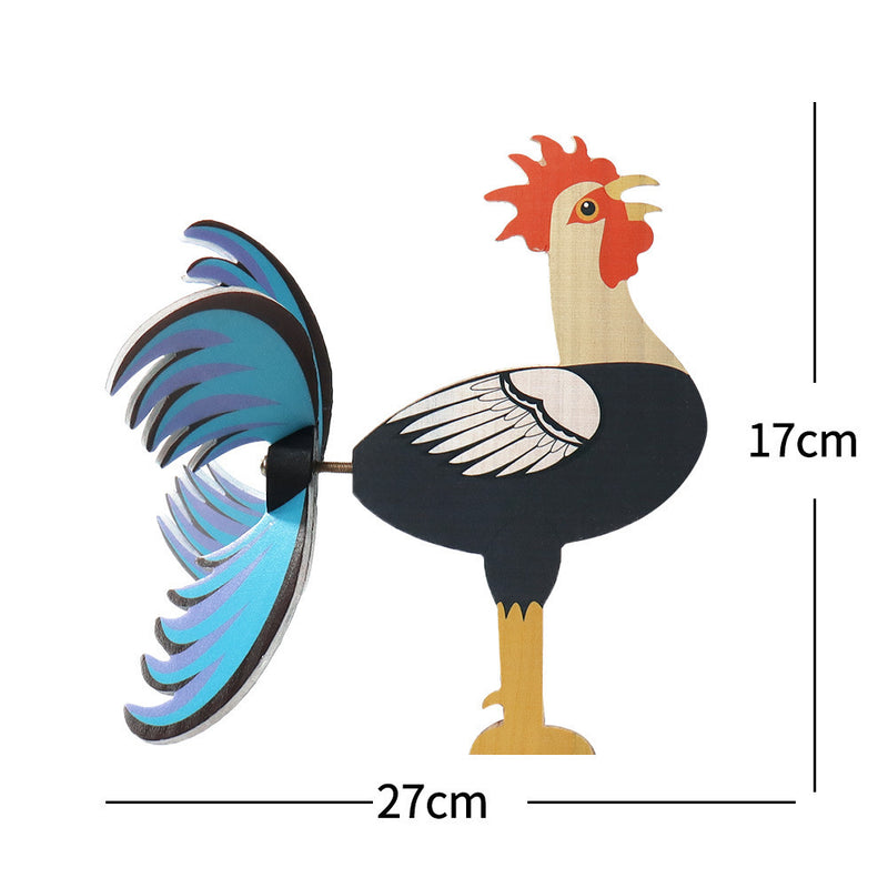 Rooster Windmill Garden Courtyard Farm Decor Waterproof Yard Statue Vivid Sculpture Handmade