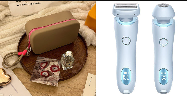 2 In 1 Hair Removal Epilator USB Rechargeable Trimmer Women Body Razor Face Leg Armpit