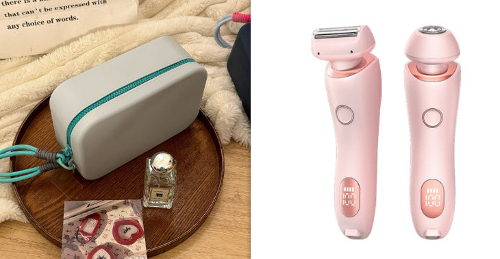 2 In 1 Hair Removal Epilator USB Rechargeable Trimmer Women Body Razor Face Leg Armpit