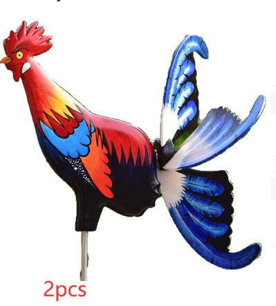 Rooster Windmill Garden Courtyard Farm Decor Waterproof Yard Statue Vivid Sculpture Handmade