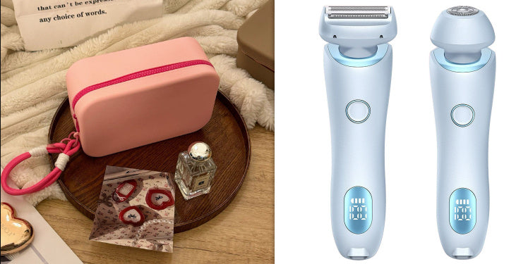 2 In 1 Hair Removal Epilator USB Rechargeable Trimmer Women Body Razor Face Leg Armpit