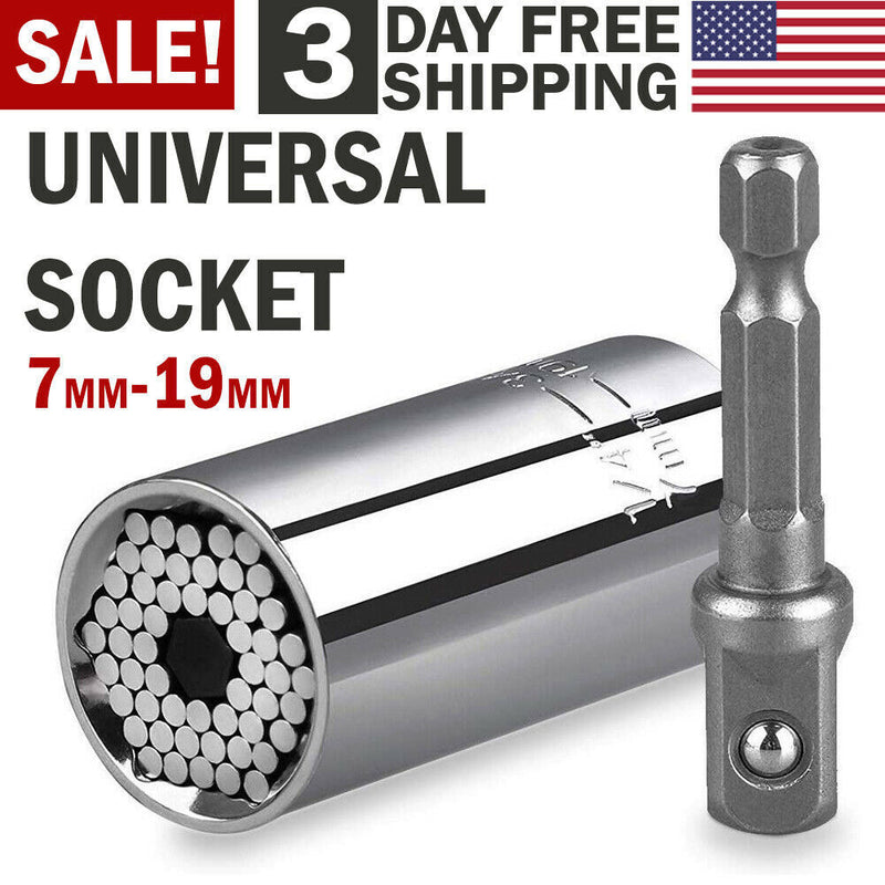 Universal Socket Wrench Alligator Magical Grip Multi Shapes Tool Drill Adapter