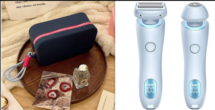 2 In 1 Hair Removal Epilator USB Rechargeable Trimmer Women Body Razor Face Leg Armpit