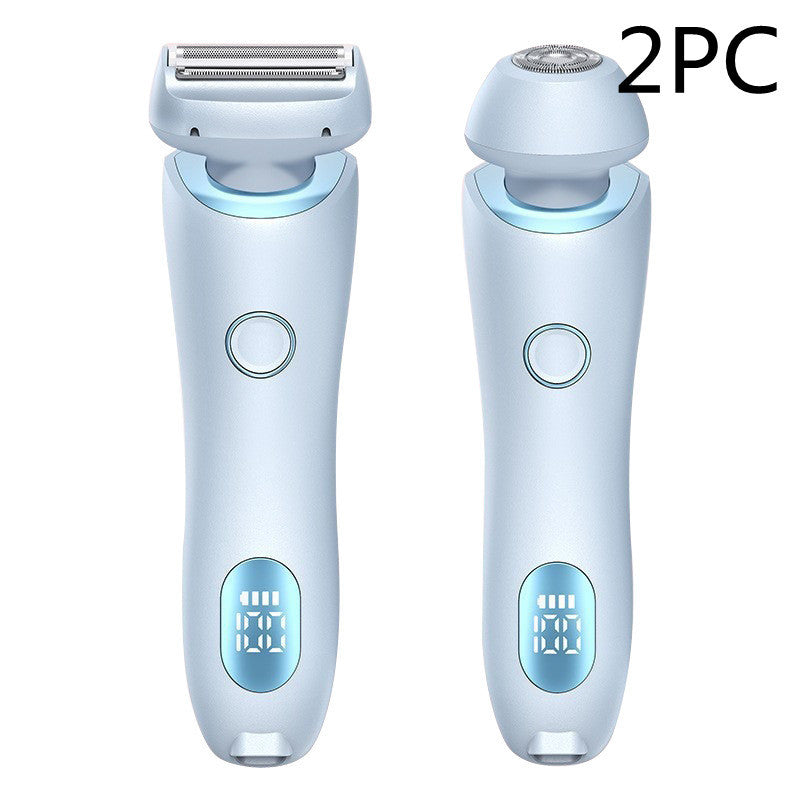 2 In 1 Hair Removal Epilator USB Rechargeable Trimmer Women Body Razor Face Leg Armpit