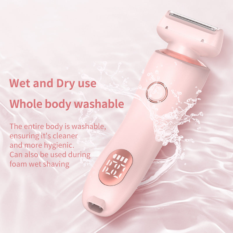 2 In 1 Hair Removal Epilator USB Rechargeable Trimmer Women Body Razor Face Leg Armpit