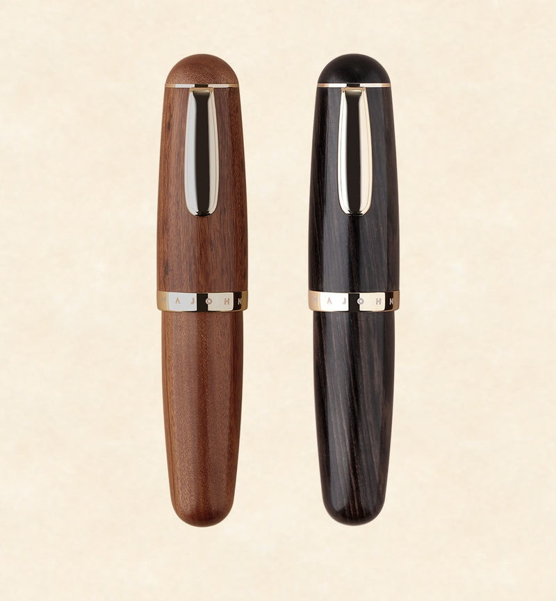 Solid Wood Ink Pen Fine Tip Cute Chubby Short Pen