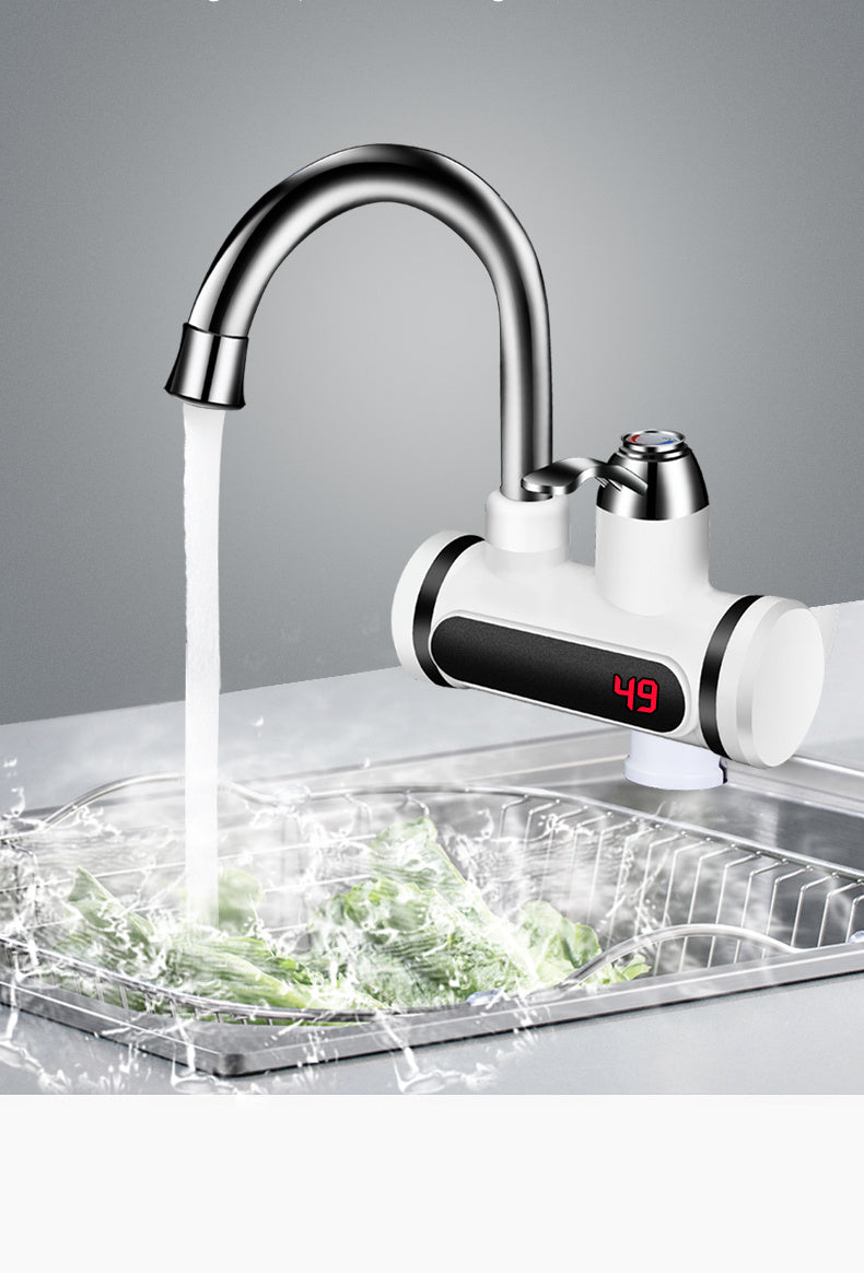 Kitchen Electric Water Tap  Water Heater Temperature Display Cold Heating Faucet Hot Water