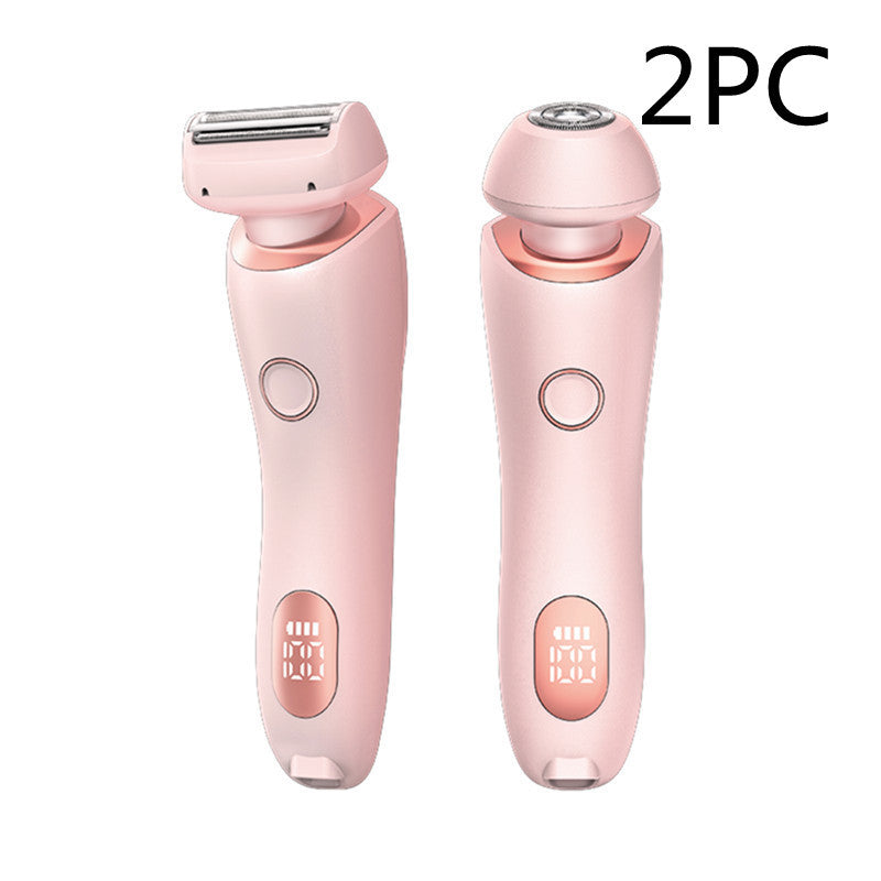 2 In 1 Hair Removal Epilator USB Rechargeable Trimmer Women Body Razor Face Leg Armpit