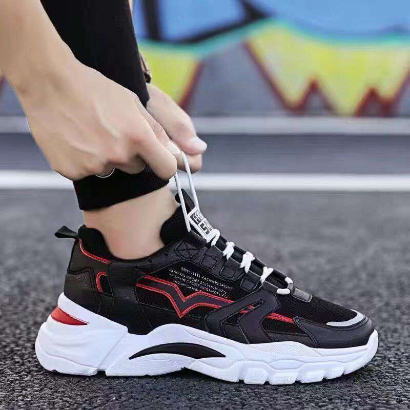 All-match Platform Running Sneakers All Black